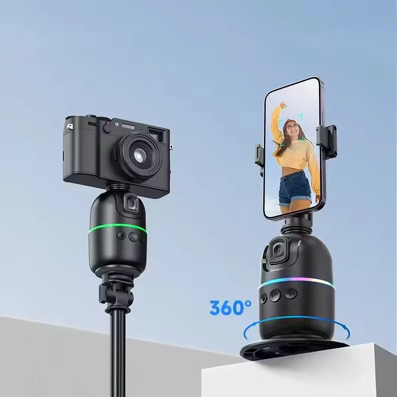 P03 360 Degree Intelligent AI Face Recognition Tracking No App Mobile Gimbal Stabilizer Camera Tripod Stand for Phone Desktop