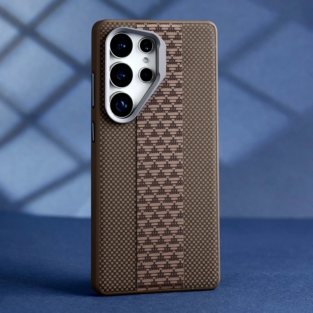 Custom PU Leather Phone Case for Samsung Triangular Pattern Case Cover for iPhone 12 13 14 15 16 17 Pro Max