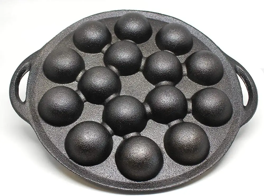 round cast iron muffin poffertje pan