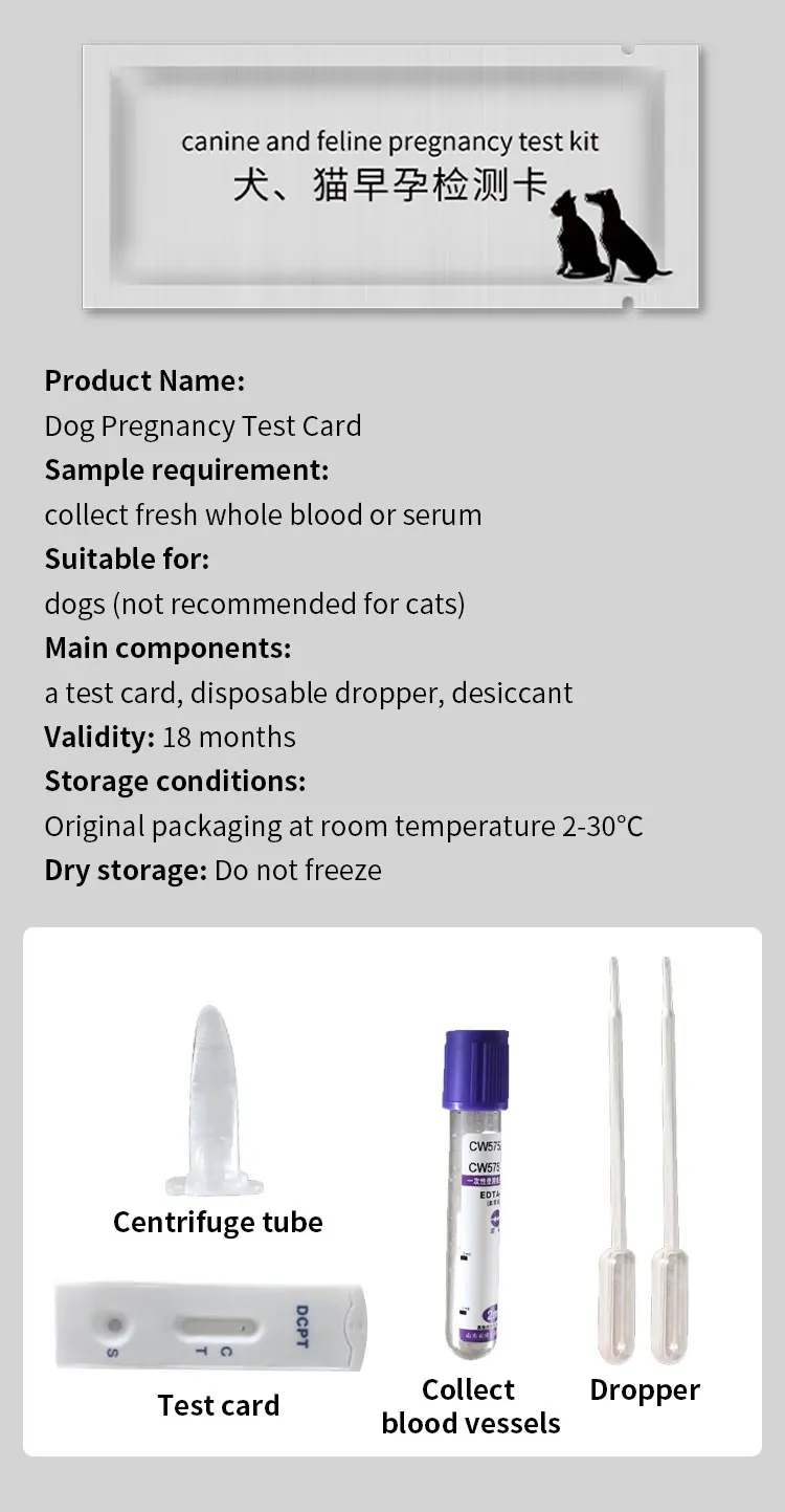 Ydv11 Canine And Feline Pregnancy Test Kit Canine Veterinary Early