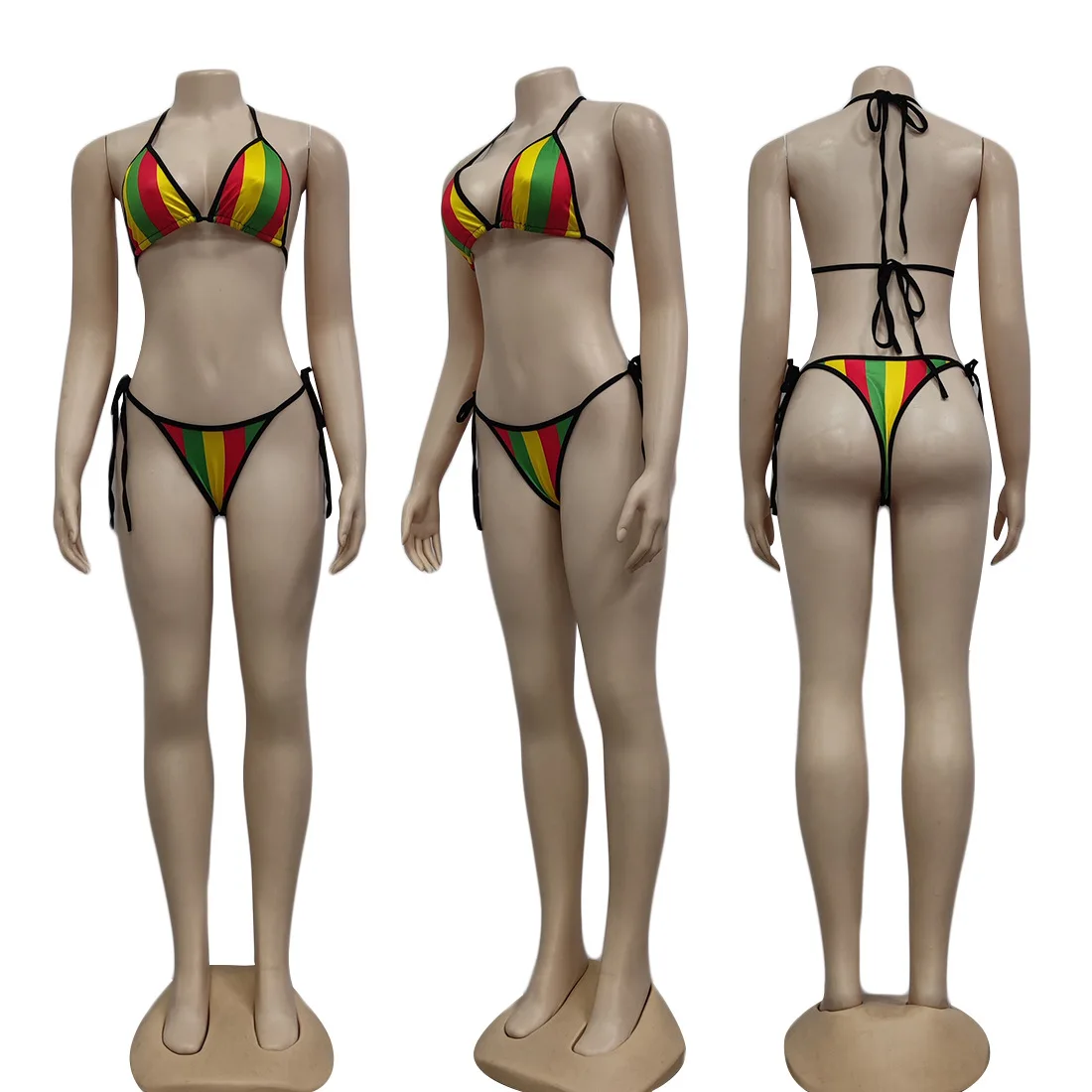 Wholesale Custom Beachwear Rasta Jamaica Swimsuit Bikini Swimwear Thong