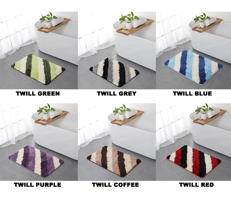 Wholesale Anti-Slip Bath Floor Mat Water Absorbent Tuft planting rugs for Bathroom Living Bedroom Entrance Door mats details