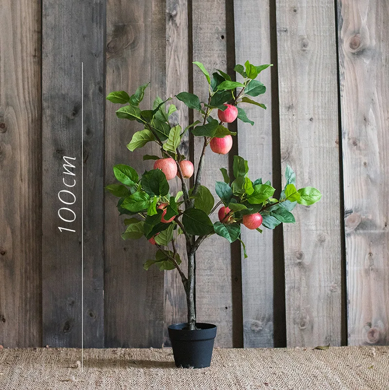 Large Green Decorative Fake Apples Tree Orange Lemon Artificial Fruit Trees Plant for Home Decoration