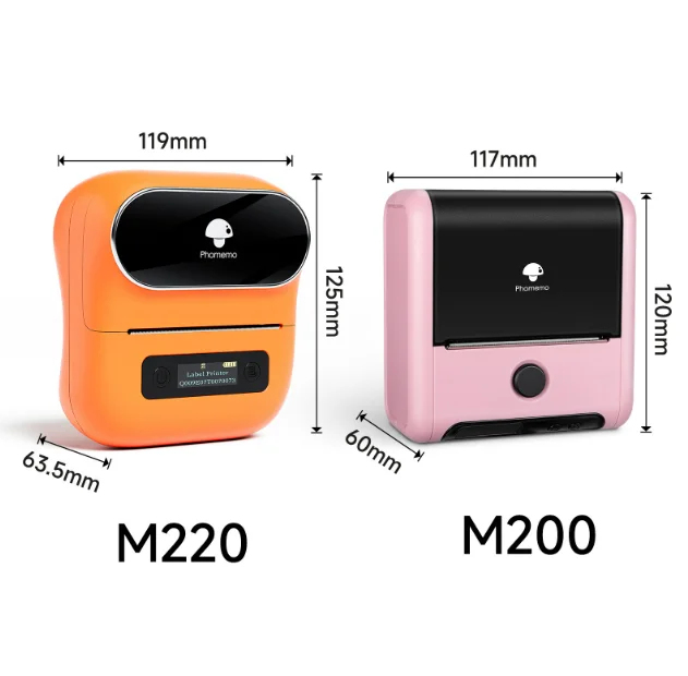 Phomemo M220 M200 Label Printer 80mm Width Printing Sticker Printer  Label Maker Machine Label Printer