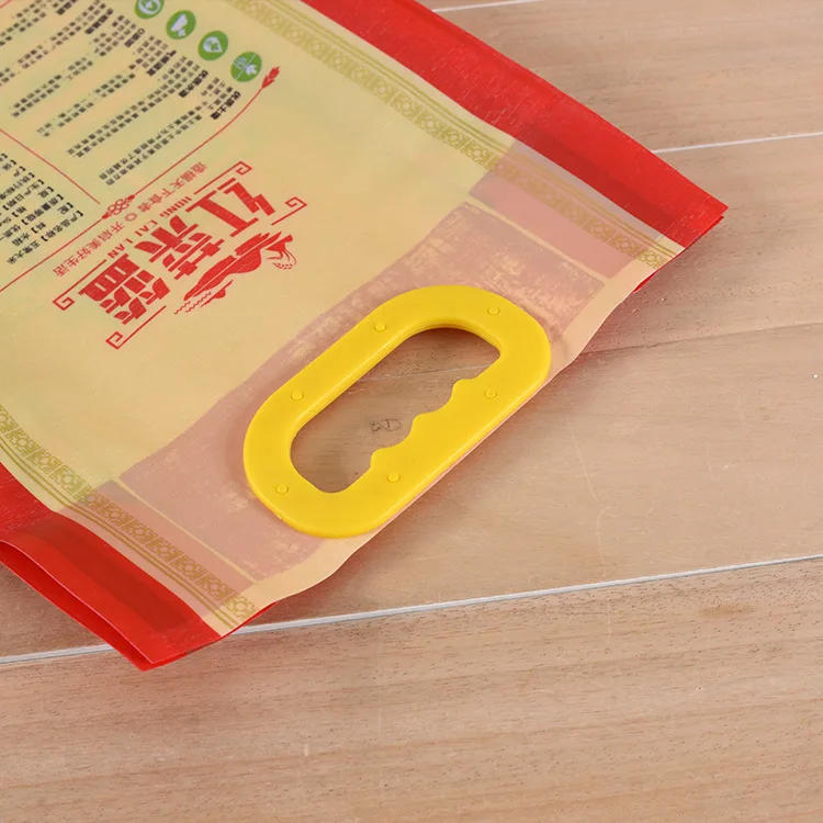 High Quality Plastic Basmati Rice Packaging Bags Design with Printing Empty Plastic Handle