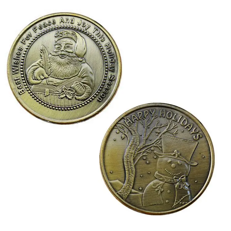 Новые монеты желаний мира и радости Счастливого Рождества Санта-Клаус бронзовая