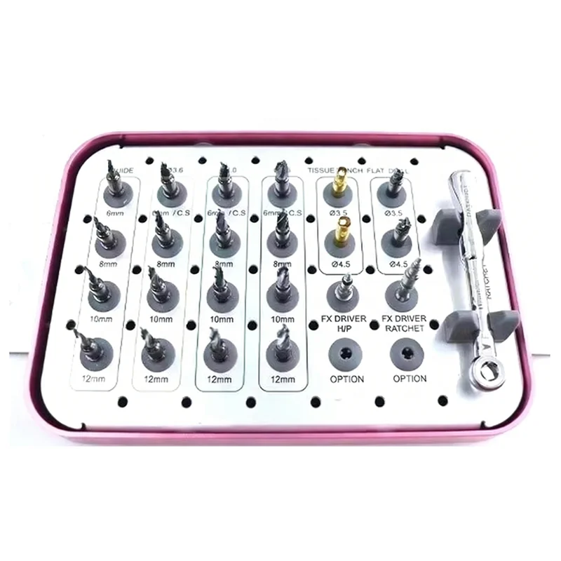 Dentium Kitus Ductilis pro Implantis Dentalibus, Kitus Ductilis Profectus, Fixationes Dentales, Kitus Dask pro Elevatio Sinuum, Instrumenta Chirurgica, Series Perforatorum cum Arrestatoribus, Approbatus