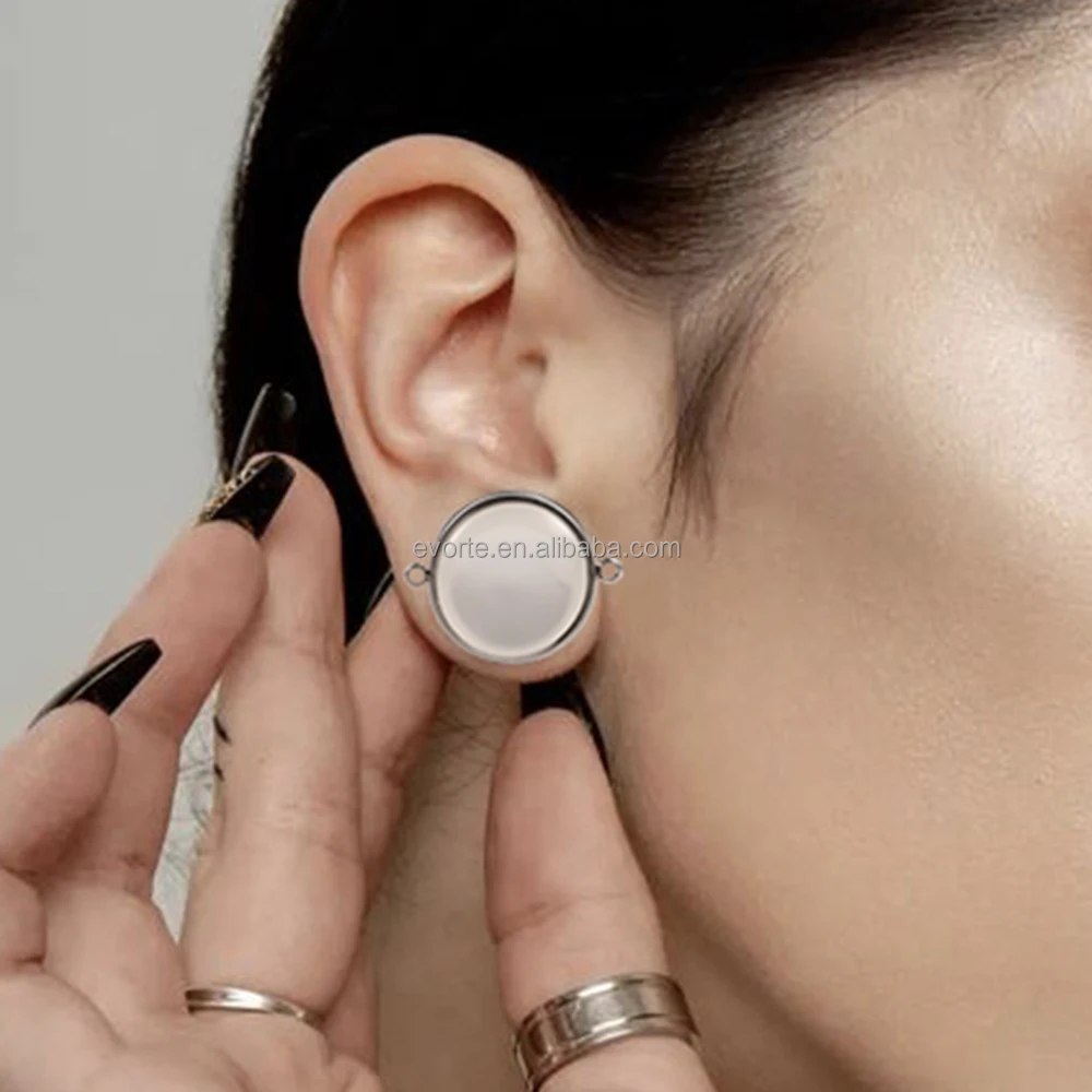 Earrings 1g Ear Plugs Evorte Custom 0g 1g DIY White Shell Ear