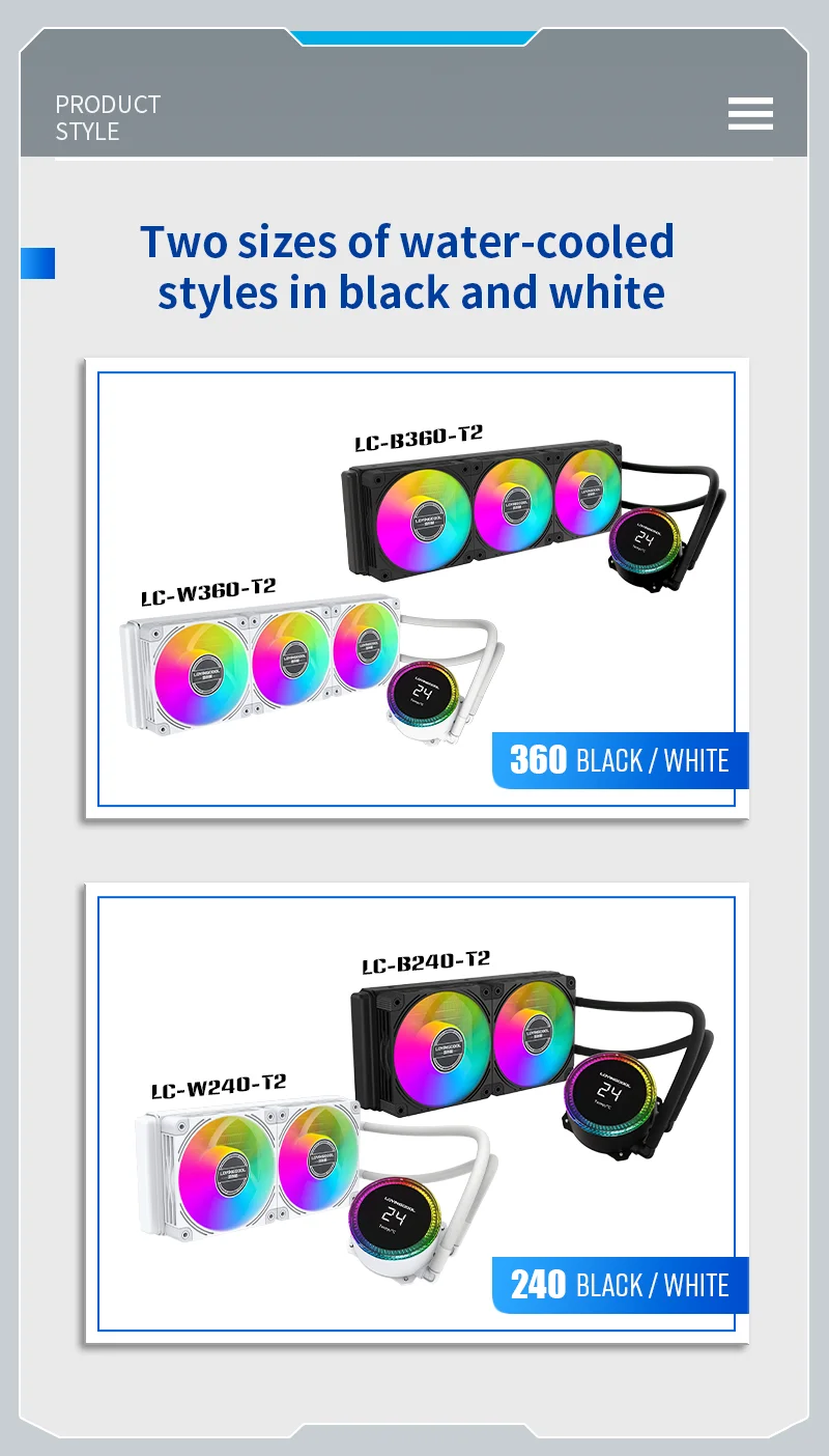 Lovingcool Real Time Temp Display 240mm Water Cooling Liquid Water