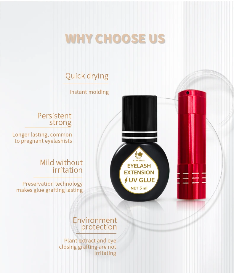 New Technique Washable Glue Eyelash Adhesive Uv Microwave Black Glue