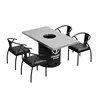 Tavolo lungo nero 120 con quattro sedie comb-4