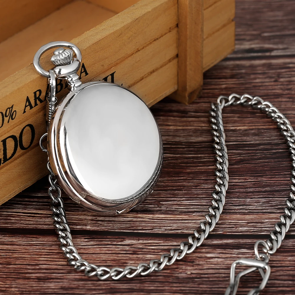 Orologio Da Taschino Scheletrato Meccanico Uomo – Cassa Argento, Quadrante Bianco