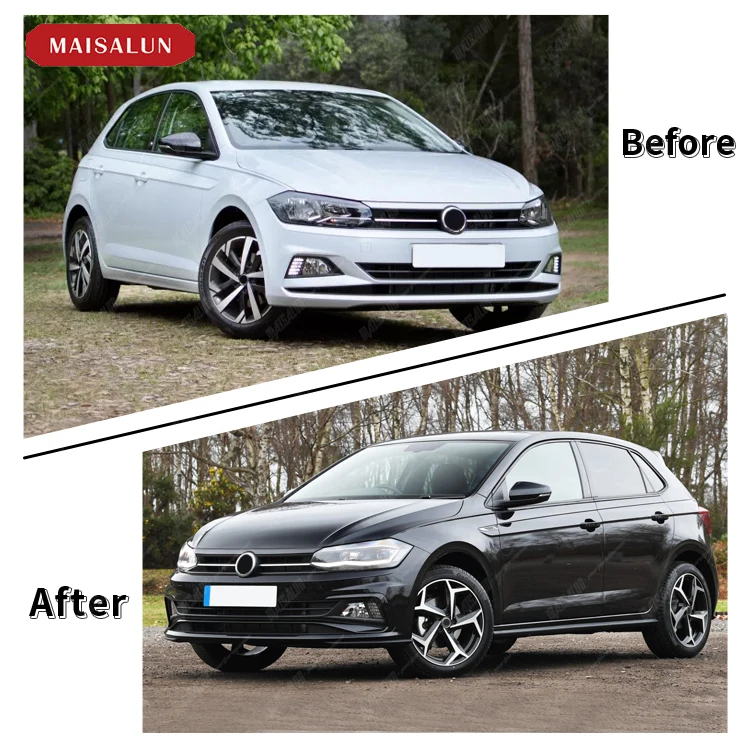 MAISALUN Auto Parts R Line Style Body Kit for Volkswagen VW POLO 2019  Front Bumper Car accessory Kit