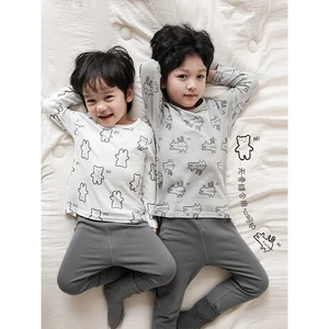 YOEHYAUL N3878 Autumn Winter Comfortable Boys Children Pyjamas Kids Indoor Nightwear Boys Loungewear Homewear Kids Sleepwear Set