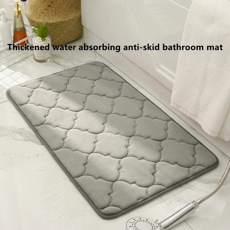 Environment Friendly Coral Velvet Non Slip Bathroom Mat Solid Color Indoor And Outdoor Doormat manufacture