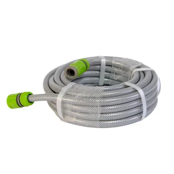 Factory Directly Grey Color Plastic Fiber Reinforced Hose PVC Garden Hose PVC Water Hoses With Coupling