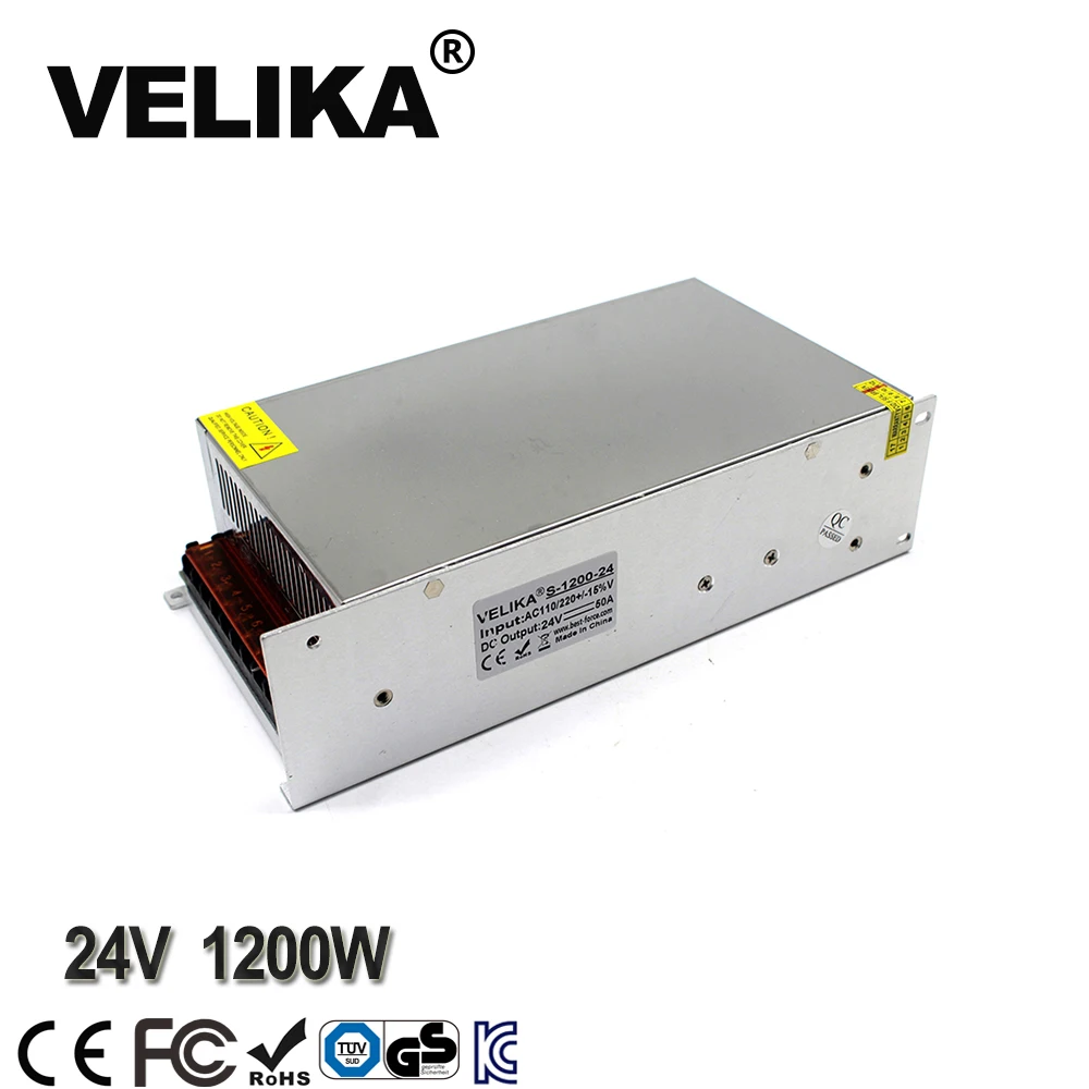 1200W 24V 50A Power Supply - AC 110V/220V To DC 24V Converter For LED, CCTV