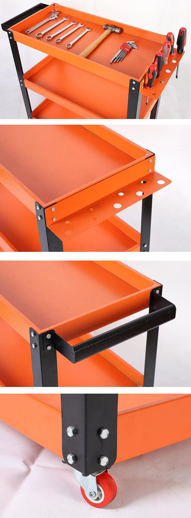 Goshen 3 Tier Layer Heavy Duty Industrial Warehouse Rolling Hand Carts