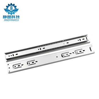 45mm Heavy Duty Telescopic Channel Drawer Slide Ball Bearing Push to Open Cabinet Slides Kitchen Tool Box 3 Fold-for Home Use