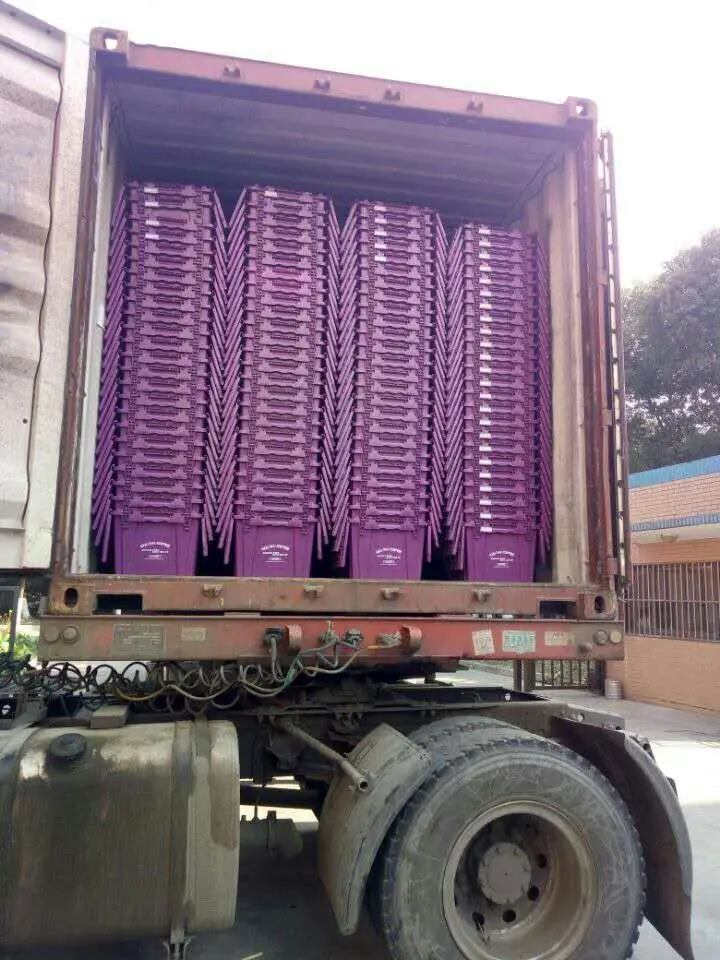 Qs Attached Lid Container Plastic Moving Crate Sale Plastic Storage