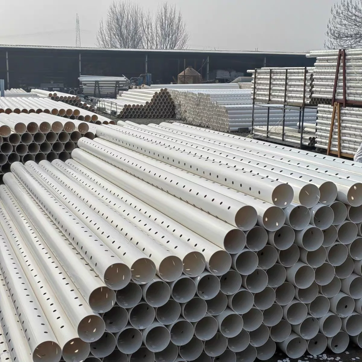 PVC Perforated Drainage Pipe Permeable Pipe Plastic Irrigation System Plastic Tube Connector
