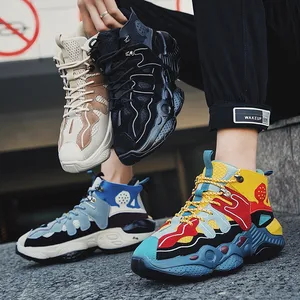 Wholesale Men's Running Shoes Color Matching Shoes Fashion Platform Sneakers Shoes