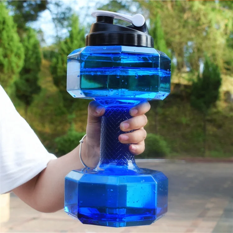 Bottiglia d'acqua portatile PETG di grande capacà da 2 lri allenamento sportivo bottiglia Shaker bottiglia con manico palestra all'aperto  15