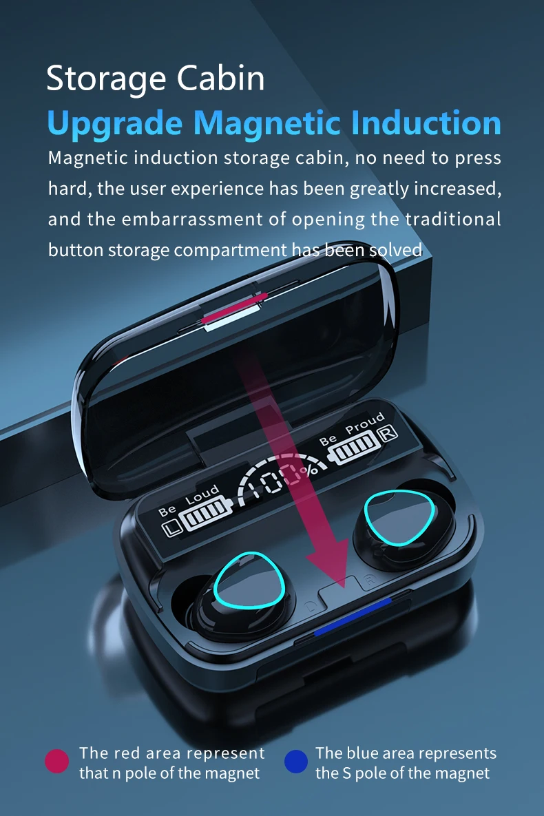 Ear Buds BT V5.1 USB M10 TWS Earbuds Wireless LED Display Draadloze Koptelefoon Earphones Headphones Headsets - ANKUX.COM