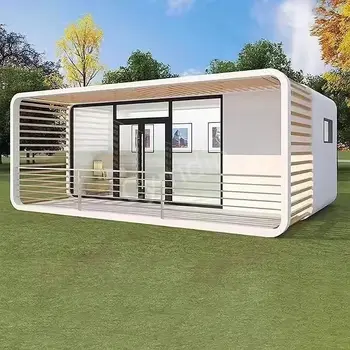 Cymdin  Manufactured 40ft Mini 2-Story Prefab Steel Structure Cabin House 2 Bedroom Apple Exterior with Sandwich Panel Material