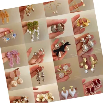 earrings wholesale bulk korean trendy silver 925 90-150pcs fashion jewelry earring in kg drop stud fashion jewelry earrings