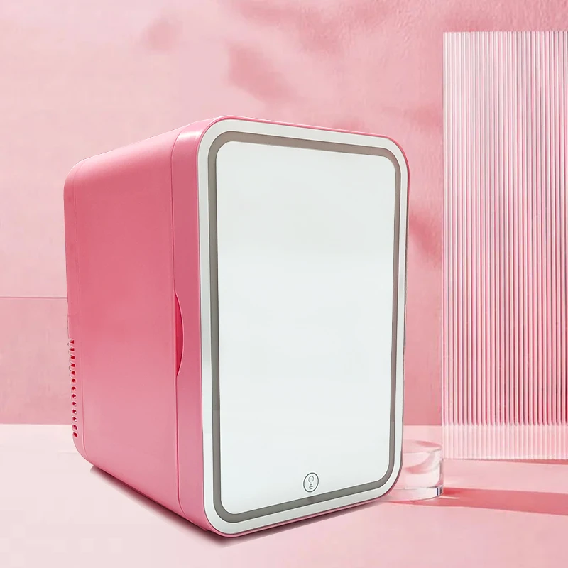 Дешевый портативный небольшой холодильник для макияжа 8L12L косметический косметики уход за кожей стеклянная дверь холодильника со светодиодным зеркалом