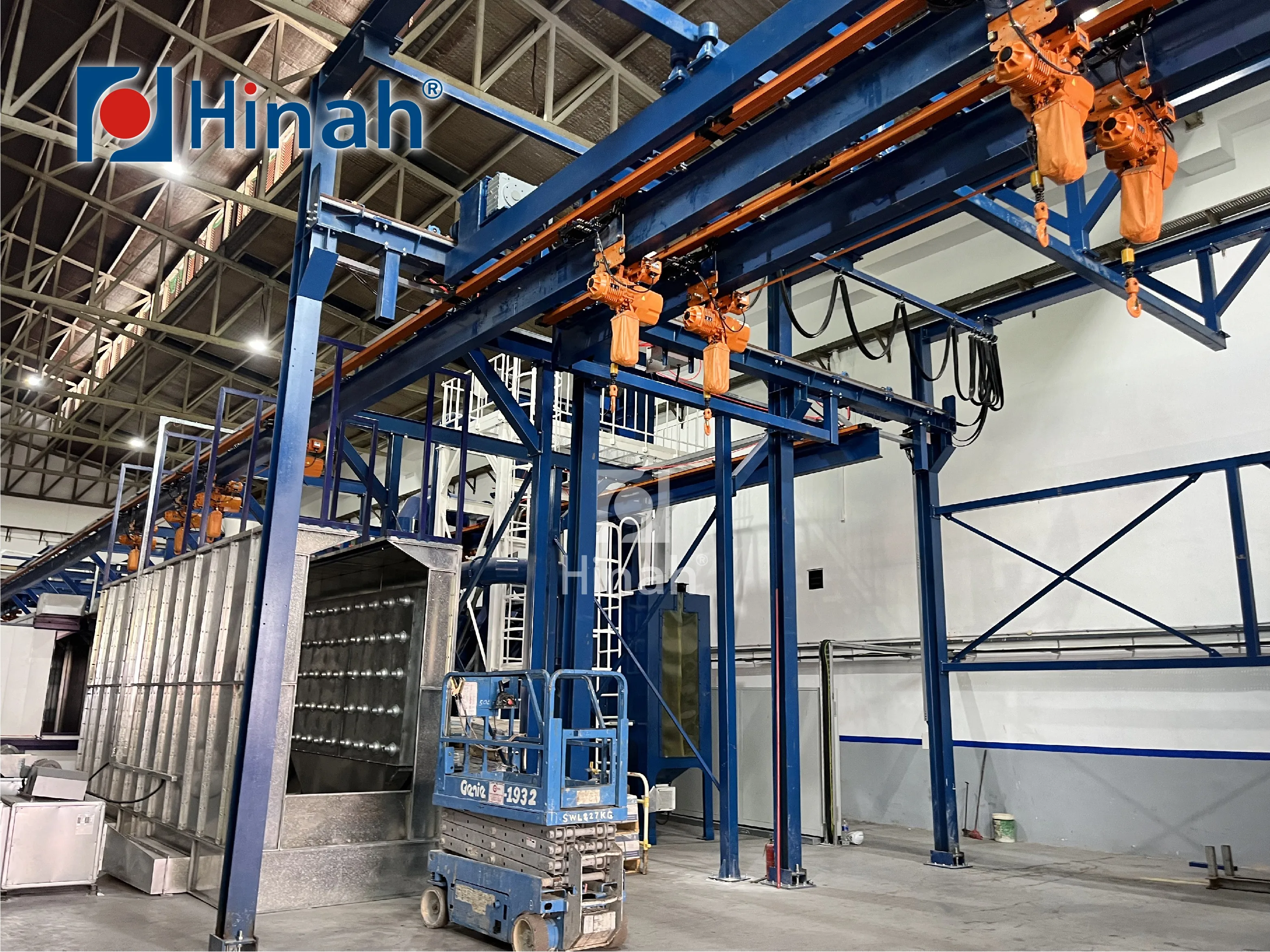 Automatic Overhead Conveyor Powder Coating Line for Lamps