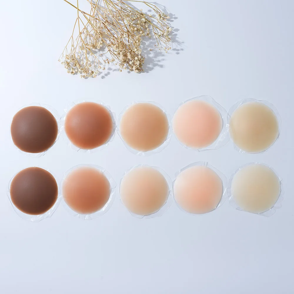 Matte Finish Invisible Adhesive Bra Waterproof Silicone Tits Cover Premium Silicone Reusable Nipple Covers