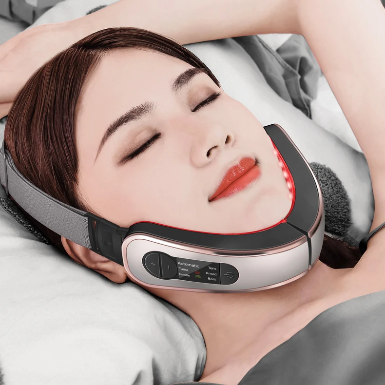 Skin Beauty Tools Electric Ems Vibration V-face Shape Massager Intelligent  Face-lifting Thin Chin Tightening Slimming Equipment - Buy Ems Face Lift  Vibration Rf V Shape Face-lifting Equipment,Face Tightening Slimming Lifting  Pad Facial