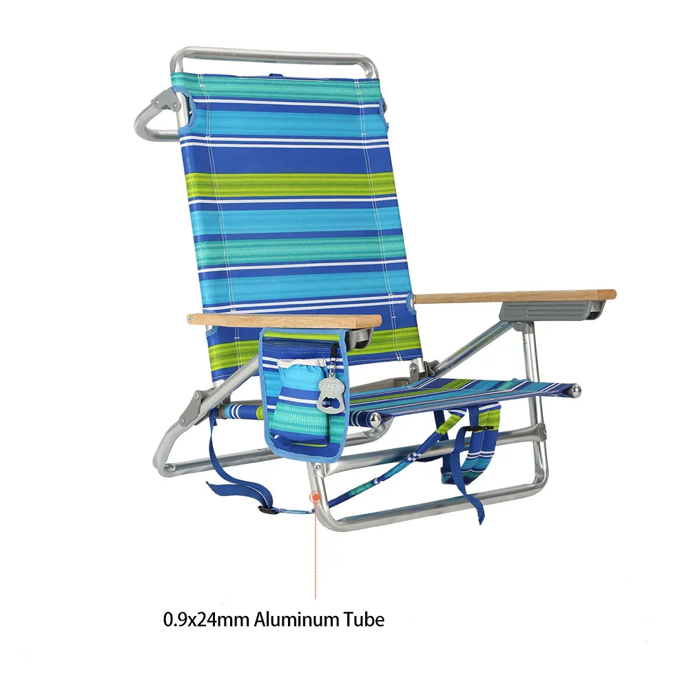 Outdoor Aluminum Recliner Low Seat Foldable Backpack Beach Chairs