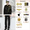 black jacket+pants+9 accessories