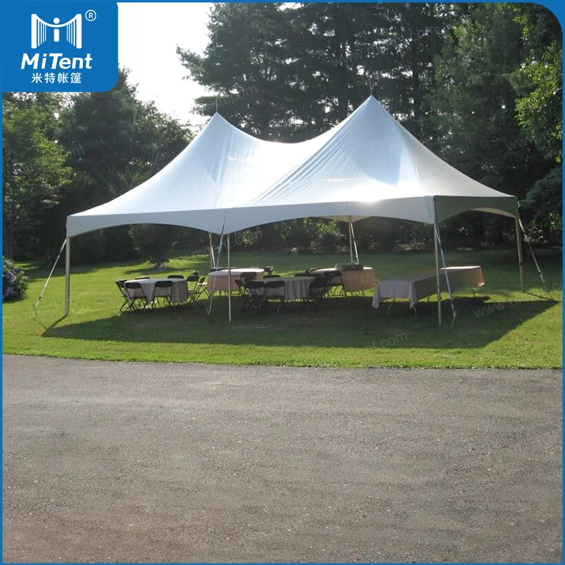 50 Seats Canopy Tent with Tables and Chairs 6x12m Party Tent UV Resistant