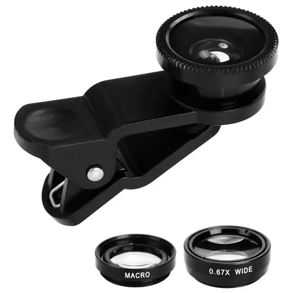 2022 Hot 3 in 1 Wide Angle Macro Fisheye Lens Smartphone Mobile Phone Lens Fish Eye for Phone Camera Lens
