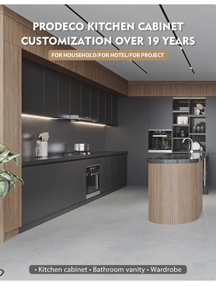 Highend Ultra Black Kitchen Cabinet with Modern Design - Luxury Modular ...