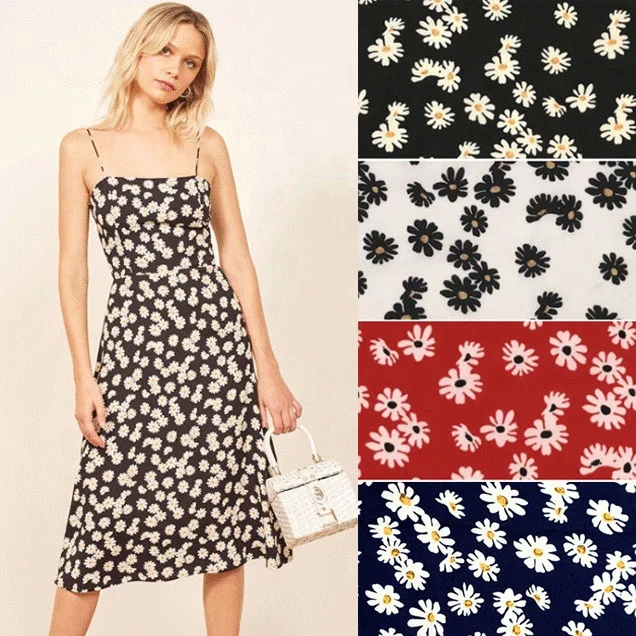 Оптовая продажа, тканая вискозная цифровая вуаль с принтом, 100% вискоза, ткань с принтом для платья