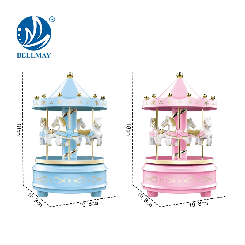 Bemay игрушка заводная карусель музыкальная шкатулка со светом и музыкой для