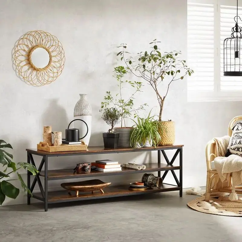 Modern Style Wood Metal Tv Unit Table Home Living Room Furniture Sets