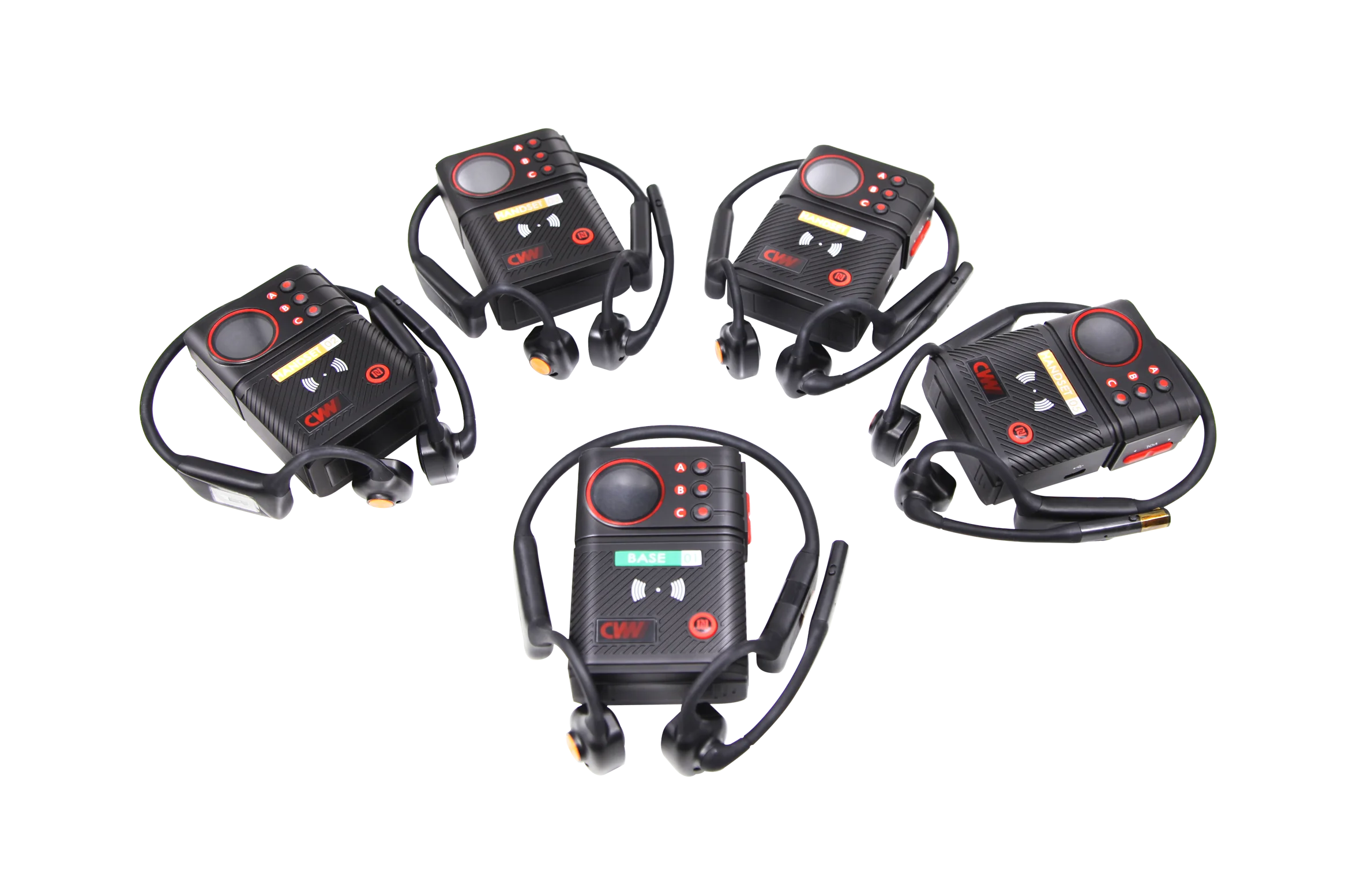 Duplex Wireless Intercom CVW Teamcom 1 Host with 4 Headsets up to 7 Headsets Wireless Group Audio System