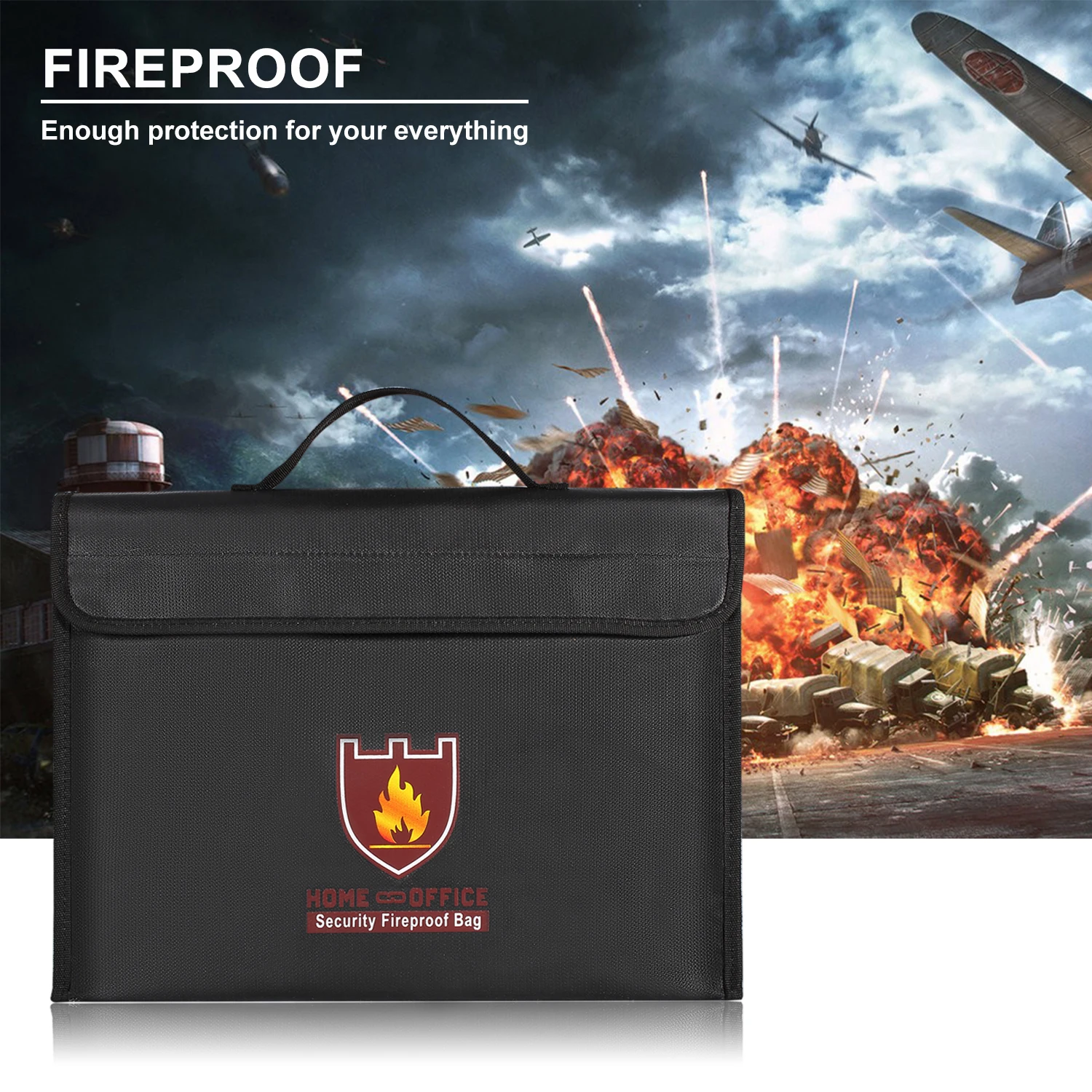 Fireproof Document Bags Portable Fire Safe Water Resistant Bag For