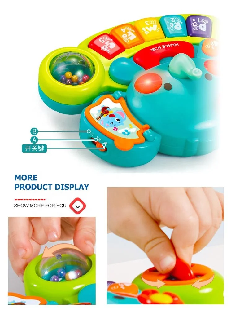 
Маленькое пианино для изучения музыки с клавиатурой в виде милого слона 