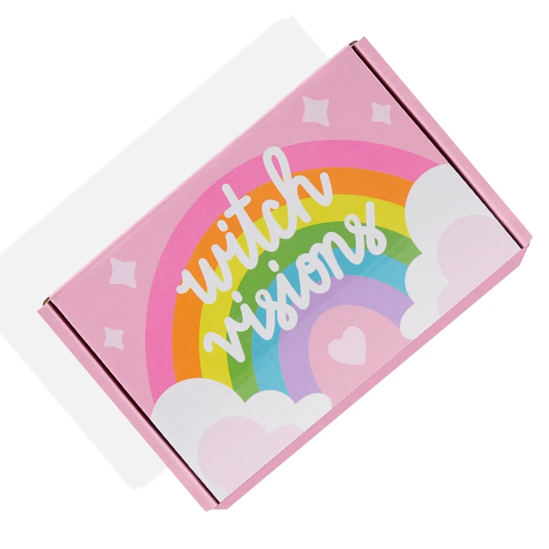 Lower Factory Price Customized Print logo pink Silver Foil Gift Packaging Corrugated Shipping Mailer Paper Box