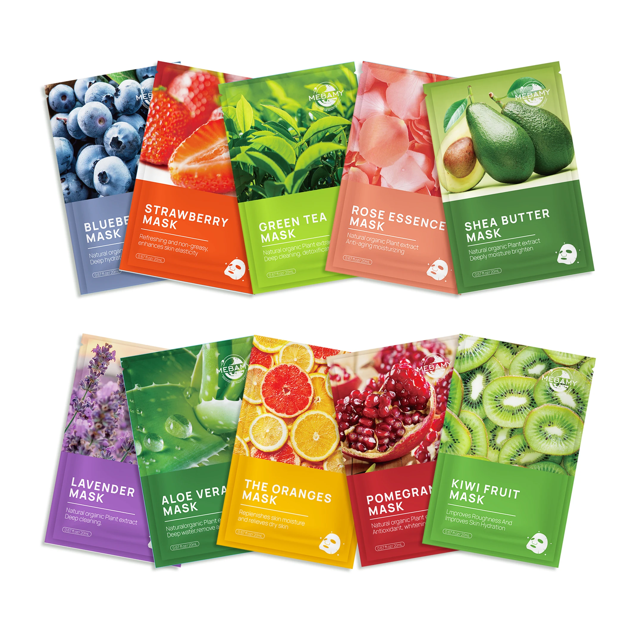 Собственная Марка, натуральный органический Увлажняющий Успокаивающий корейский растительный экстракт, косметика, листовая маска для лица