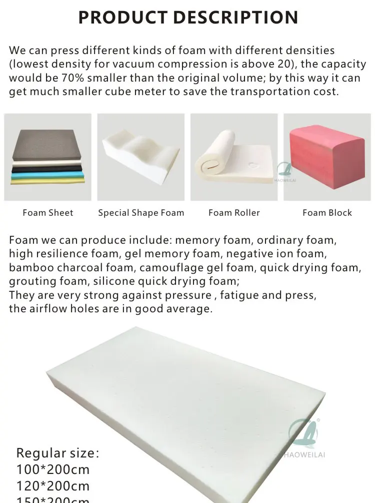 20100d Polyurethane Sponge Cooling Gel Memory Foam Sheet Roll Up