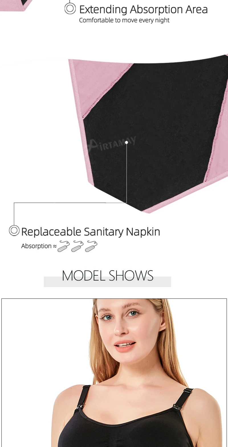 Airtamay 4 Layers Cotton Panties For Ladies Wholesale Period Panties S4xl Plus Size Leak Proof