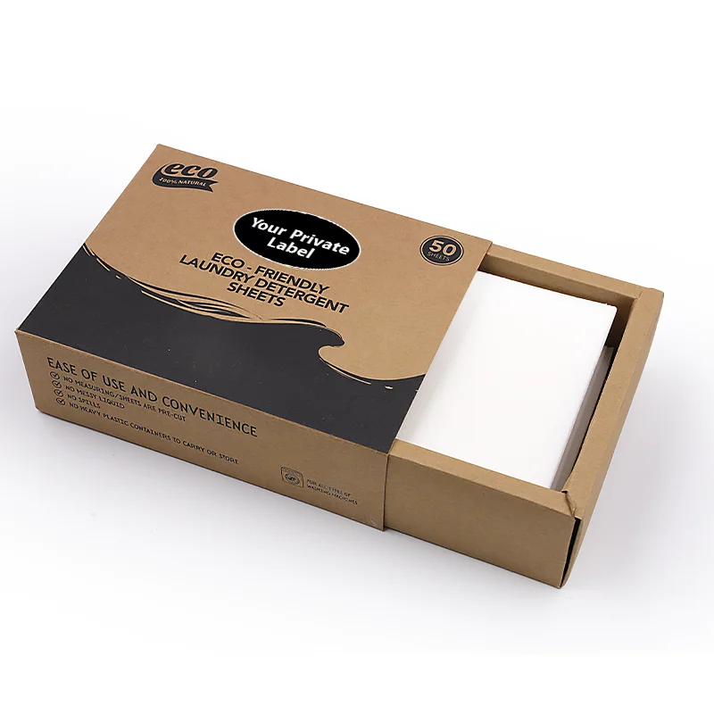 Eco-Friendly Solid Perforated Laundry Detergent Strip Disposable Drawer Box Packed with Biodegradable Formula